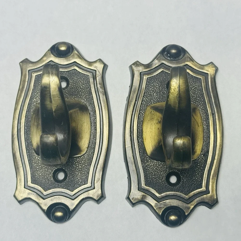 2‎ Vintage Brass Coat Hooks Spanish Revival Retro Victorian NA-9117-1